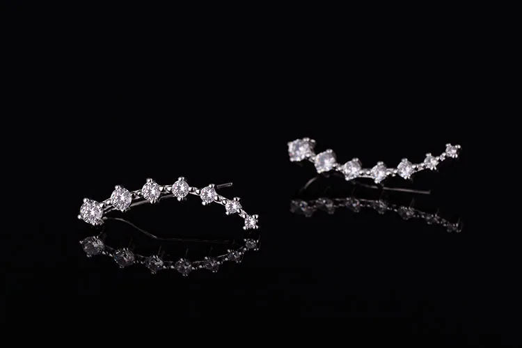 Женские серьги гвоздики из серебра 925 пробы с кристаллами|earrings fashion|earrings wholesalefashion