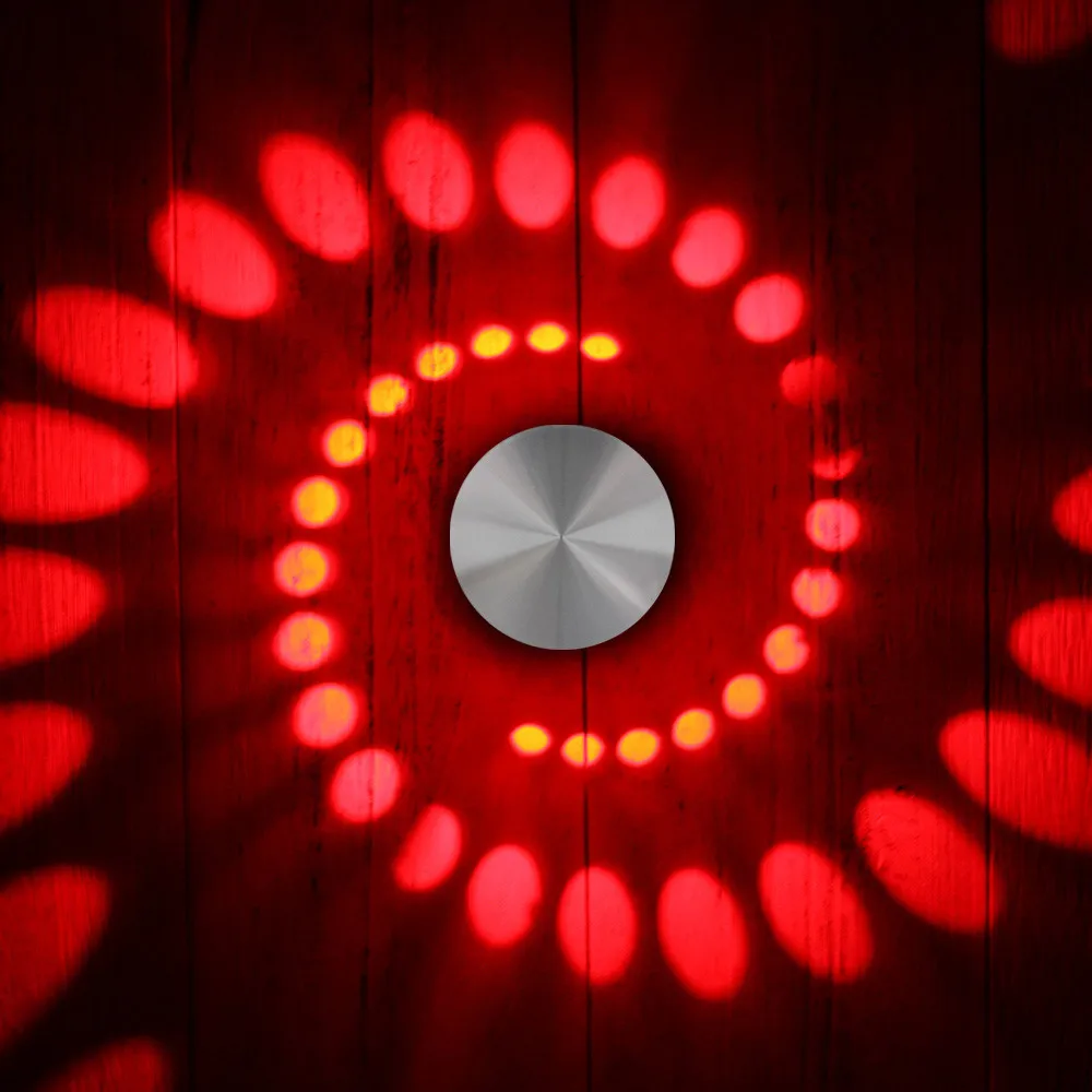 Высококачественный цветной RGB спиральный настенный светильник с отверстием для поверхностного монтажа светодиодный светильник освещение Прямая