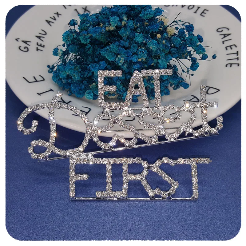 Fantasic Blingbling брошь ювелирное изделие &quotEat Dessert First&quot слово лацкан булавка для