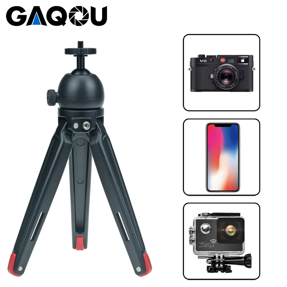 Мини ручной металлический штатив для мобильного телефона DSLR камера монопод для iPhone мобильный телефон Настольный Штатив для GoPro 7 6 5 4