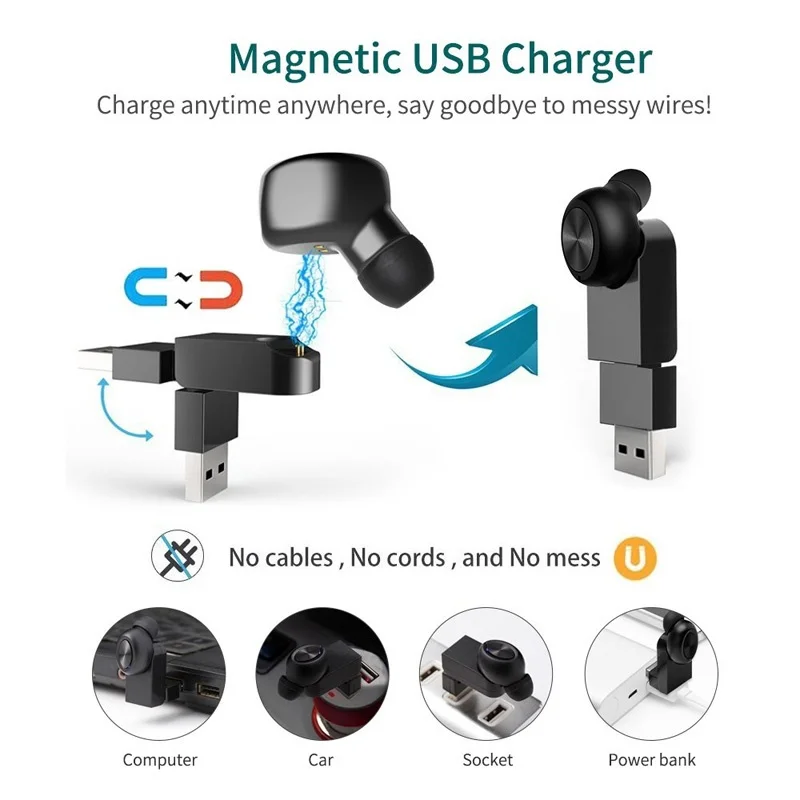 New Bluetooth EarphoneS Wireless Mini Headset with Microphone Music Bass Earpiece for Phone iphone | Электроника