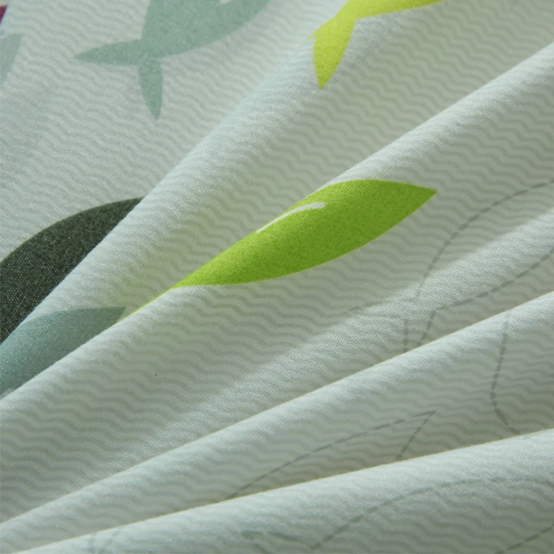 Рыба подводный мир Постельное белье зеленого и белого цветов наволочка