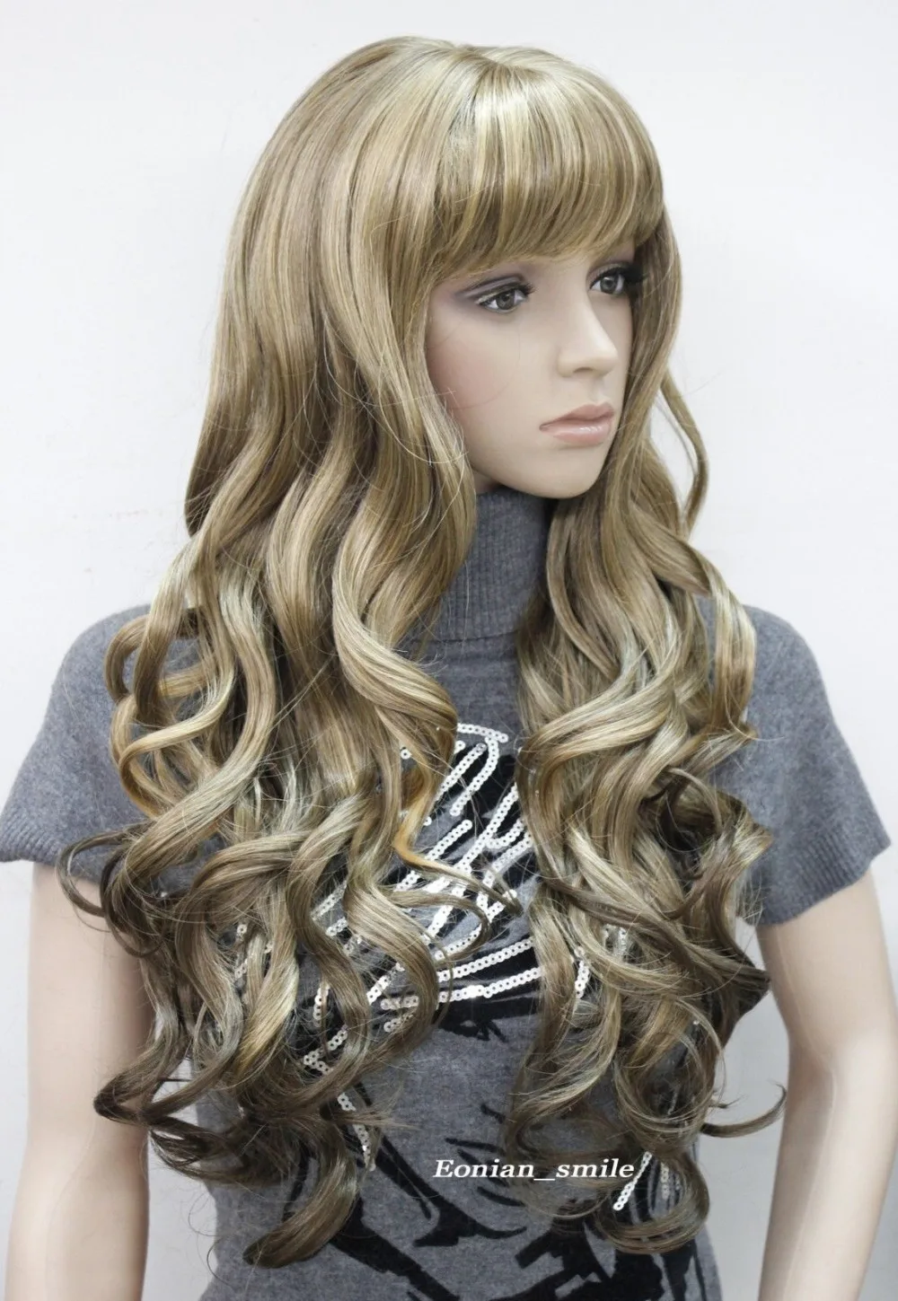parrucca perruque 00211 free shipping Stylish Medium Brown Mixed Long Wavy Women Ladies Daily wig |