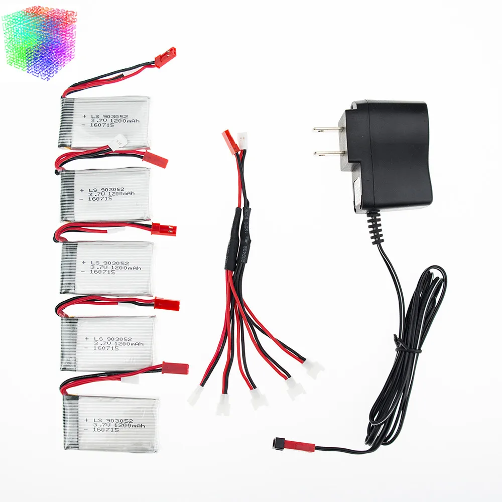 3 7 V 1200mAh syma lipo батарея 5 шт и зарядное устройство для X5SW X5SC M18 H5P rc вертолет Дрон