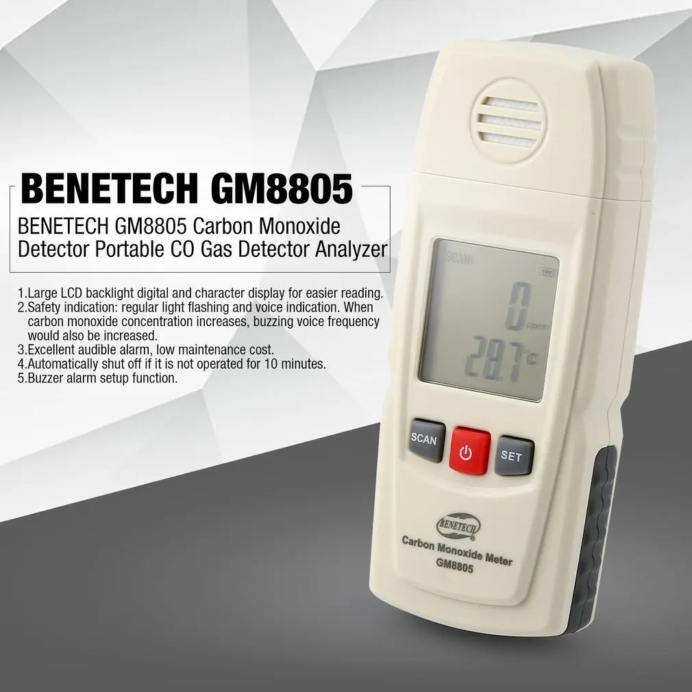 BENETECH GM8805 детектор угарного газа Портативный Высокая точность анализатор