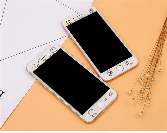 Renda Милая Мелодия одна деталь Sakura momoko Doraemon для iPhone 6 6 S 7 8 Plus Закаленное стекло протектор экрана закругленные края 2.5D