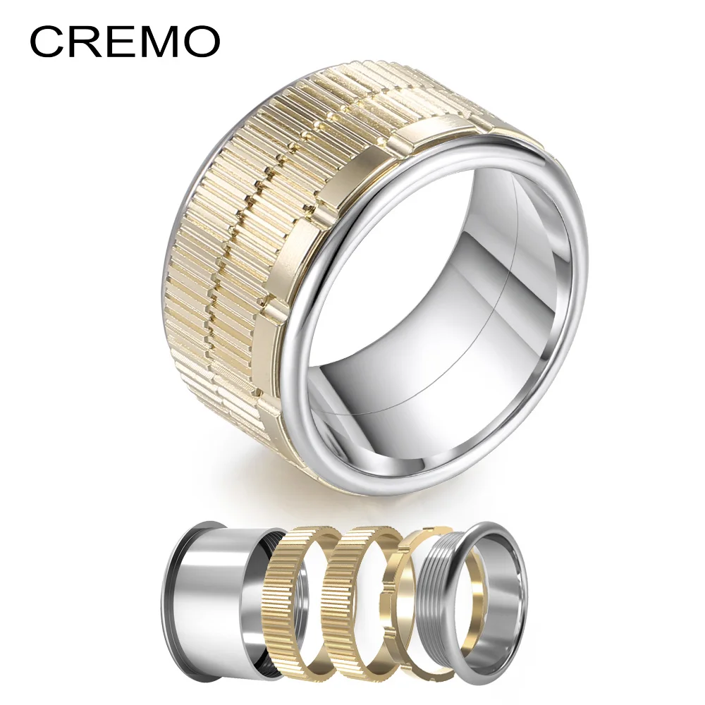 Золотое кольцо Cremo Gear сменные кольца из нержавеющей стали комбинированное