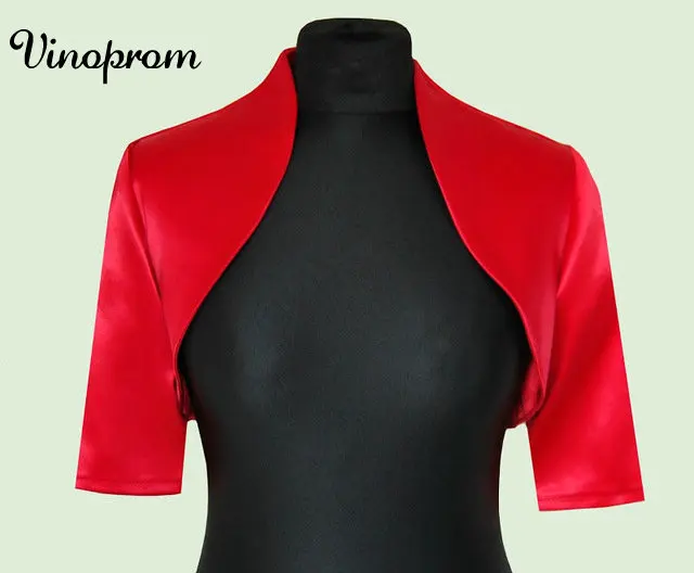 Классический дизайн новинка женское Красное сатиновое Болеро для свадьбы