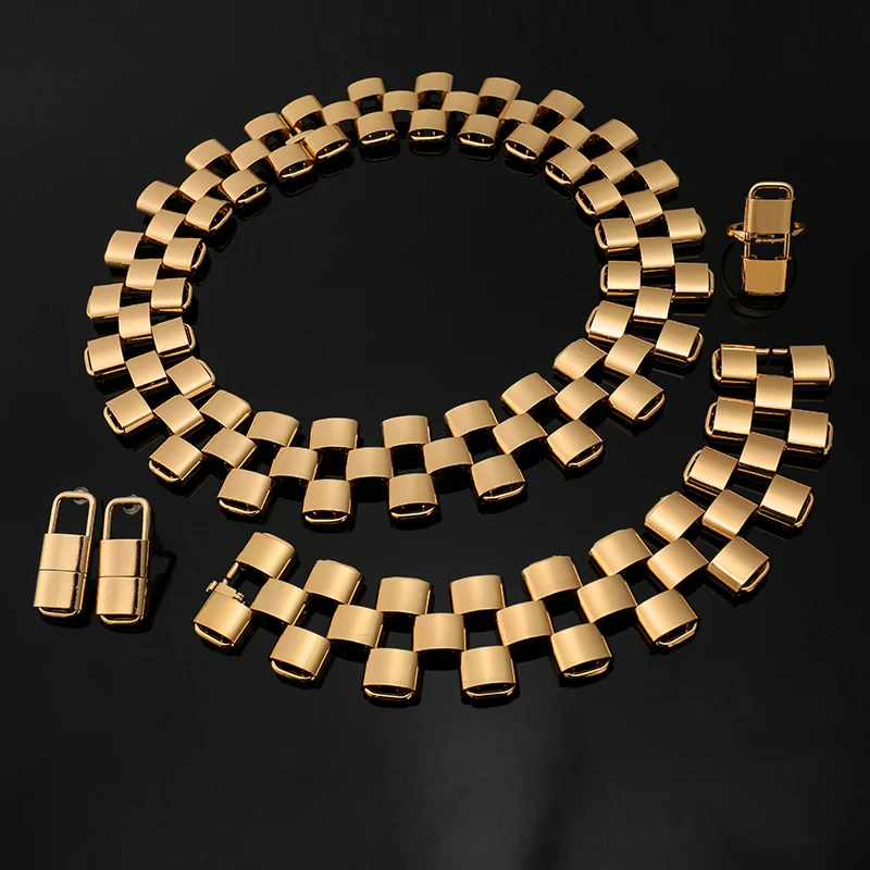 Комплект ювелирных изделий ZuoDi из Дубая золотого цвета оптовая продажа свадебные