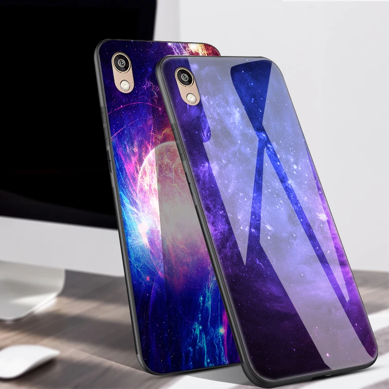 Чехол для Honor 8 S, чехол для huawei Honor 8 S, чехол из закаленного стекла с изображением планеты и космоса, чехол для huawei Honor 8 S 8 S KSE-LX9, чехол