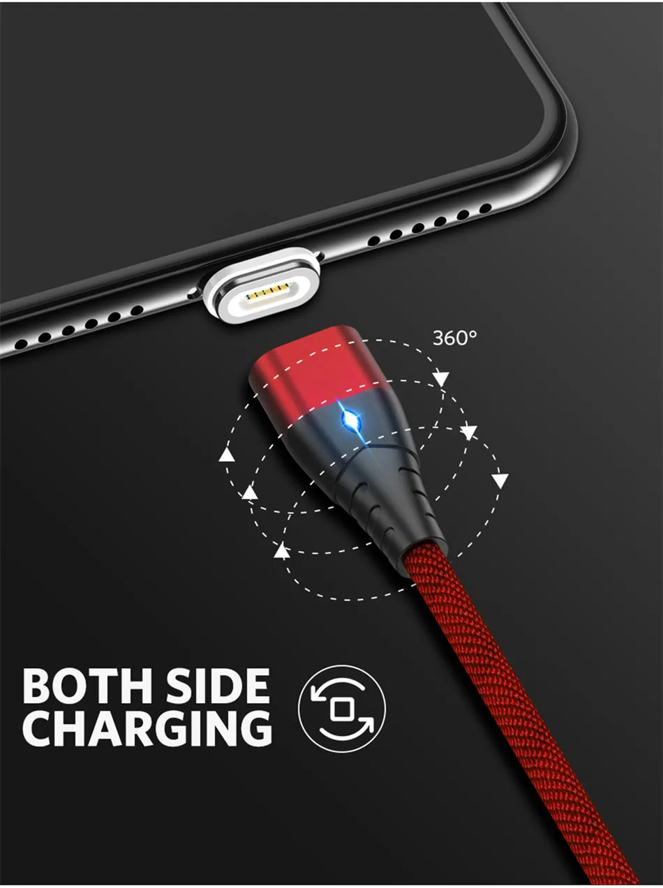 3а магнитное зарядное устройство Micro USB кабель для iphone Xiaomi huawei Android мобильный телефон Быстрая зарядка Магнит Micro USB кабель для передачи данных провод