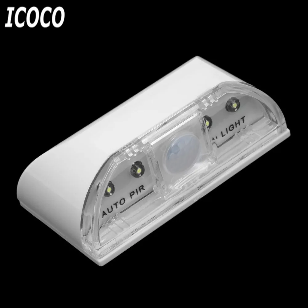 ICOCO 1 шт. 4 светодиодный инфракрасный датчик движения для домашней двери подсветка