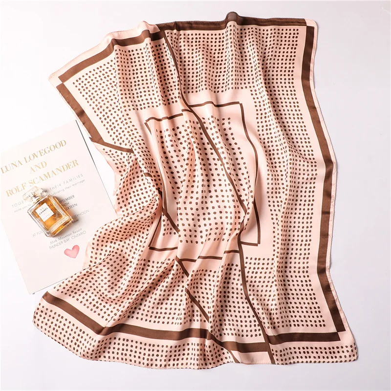 2019 женский квадратный шелковый шарф в горошек с принтом летние шали бандана