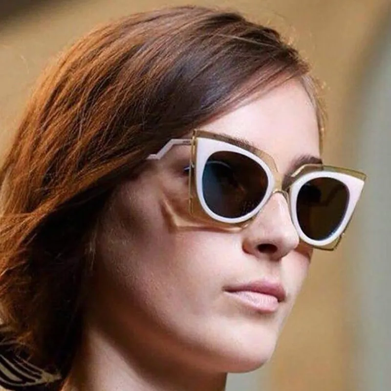 REALSTAR New 2018 Black Fashion Cat Eye Sunglasses Women Brand Designer Vintage Sun Glasses for Luxury Shades Oculos S135 |