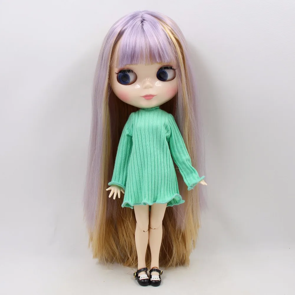 Кукла ICY DBS Blyth BL1049/0538 фиолетовые и коричневые волосы белая кожа сустав тело 1/6 30