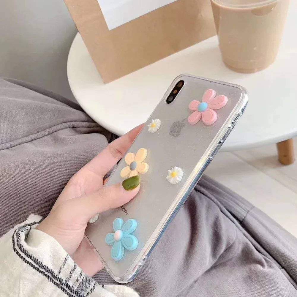 Marchcover для iPhone XS MAX XR X Милая коробка сладостей цветов ромашки 8 7 6S 6 Plus Прозрачный