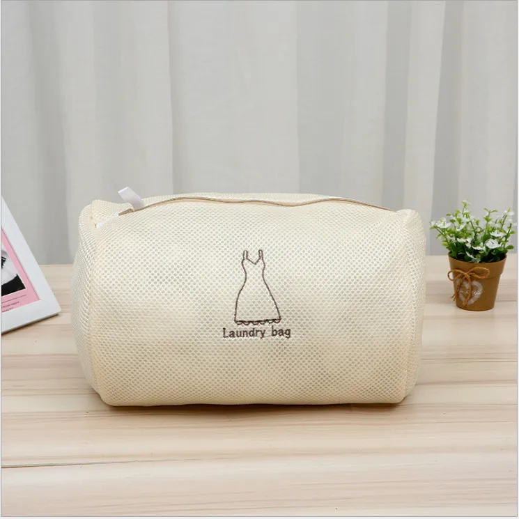 Dress Round Bag 6Pcs Zipped Mesh Laundry Bags for Washing Machine/Bra Underwear underpants Zip Laundry Bag Machine Wash Bag - Цвет: Dress Round Bag