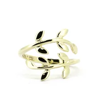 Solid Yellow Gold Olive Leaf Ring