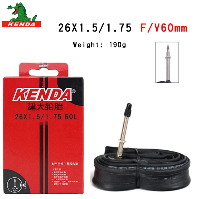 26 X 1.5-1.75 FV60mm Kenda камера велосипедной шины горный велосипед трубки шины 26*1,5 1,75 1,95 2,125 S/V F/V велосипедные запчасти Бутилкаучуковая камера - Цвет: 26 X 1.5-1.75 FV60mm
