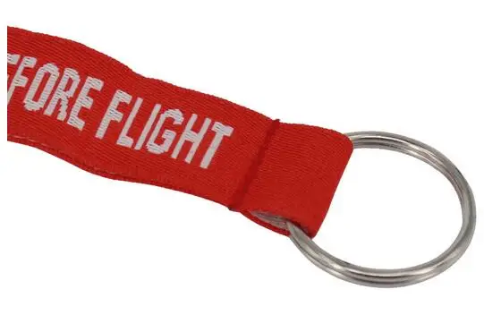 3 шт./лот творческий стиль унисекс remove Before Flight цепочка для ключей красный брелок тканый брелок с буквой