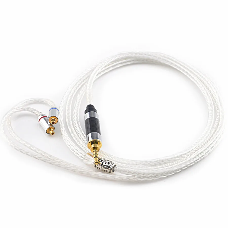 Wooeasy 2 5/3 5 мм 16 ядер посеребренный кабель для наушников LZ A4 DQSM VT AUDIO SHUER846 MMCX Connetor