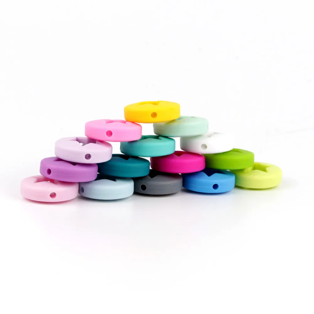 TYRY.HU 10Pcs Round Creative Silicone Beads Food Grade Teether Baby Teething Chew Pacifier Chain Toy Accessorie BPA Free | Мать и ребенок
