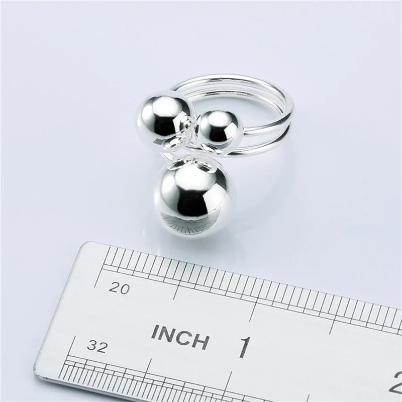 Женское кольцо с тремя бусинами Будды серебро 925 пробы|fashion rings for women|rings womenring |