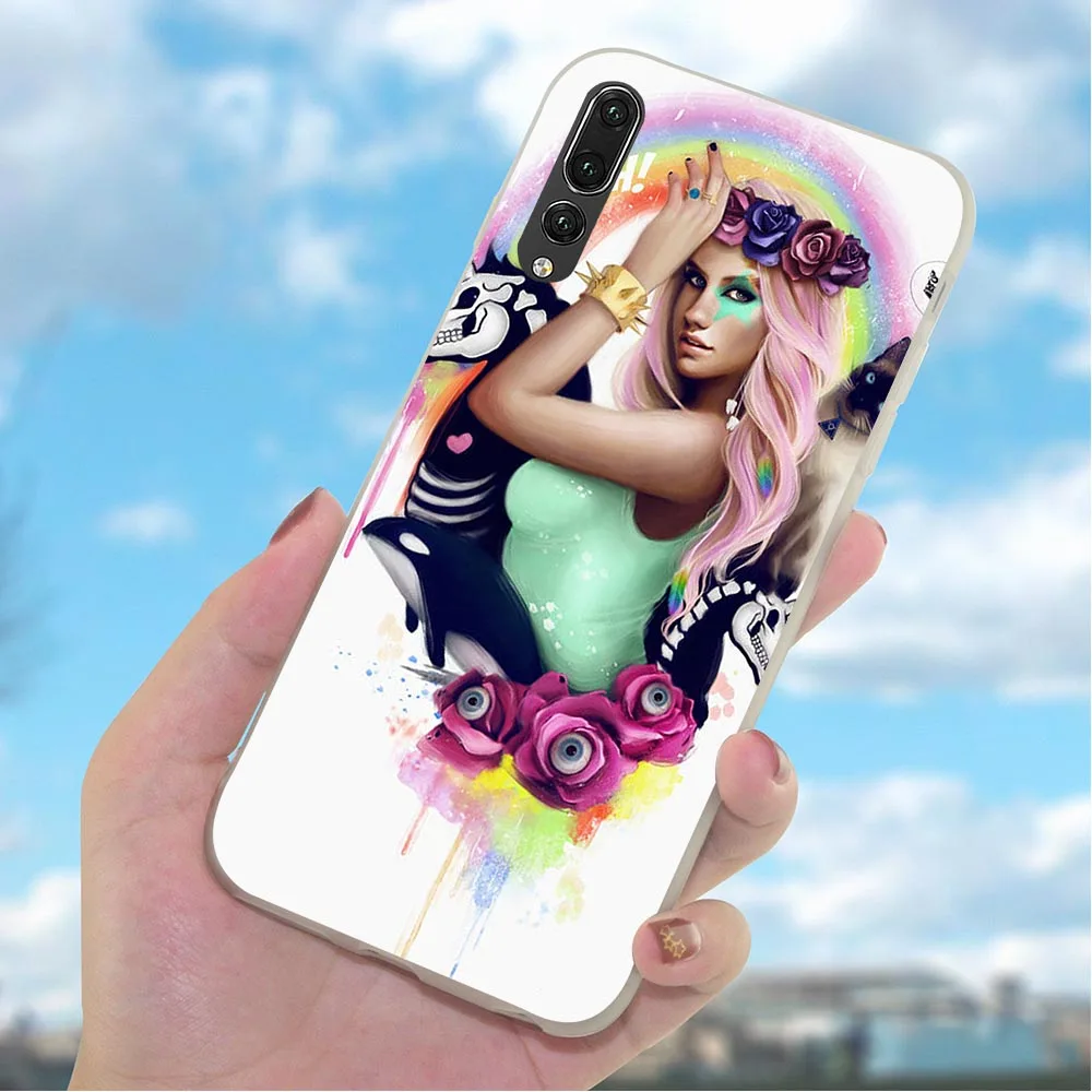 Мягкий ТПУ розовый Радужный чехол для телефона Huawei Honor 6A 10 8 9 Lite 7A Pro 7X 7C Y6 Prime Nova 3 3i