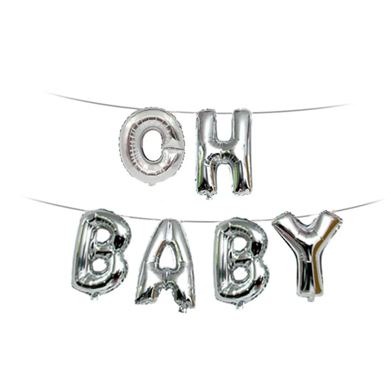 16 дюймовые воздушные шары из фольги с надписью OH BABY Gender Reveal для маленьких