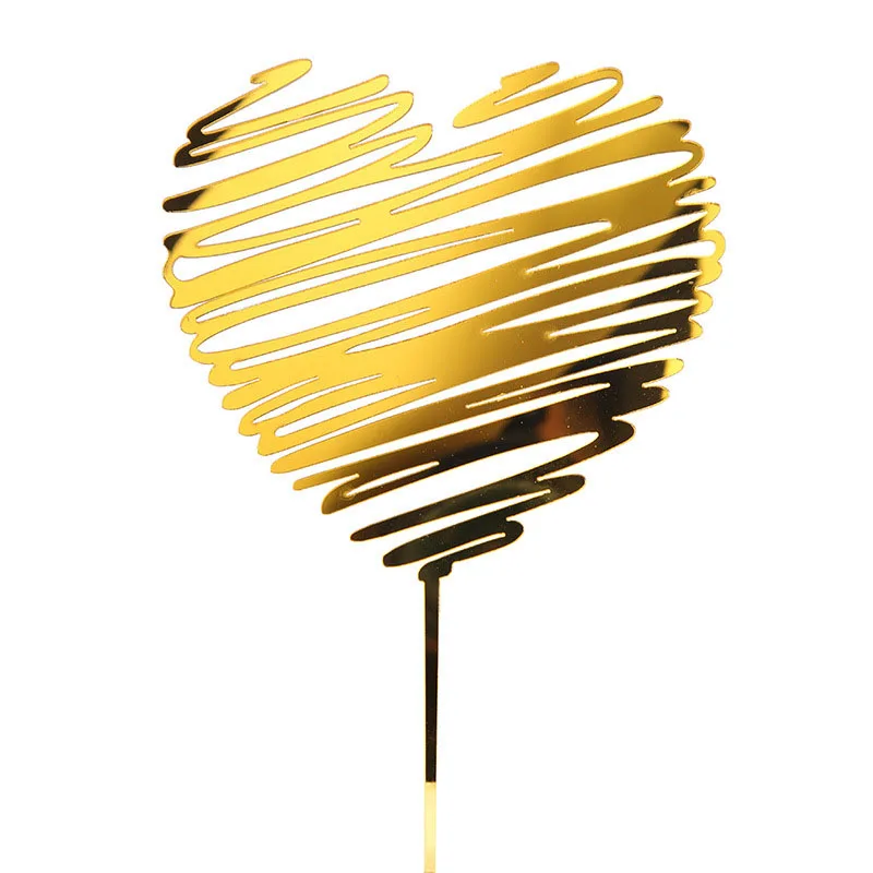 Heart Горячая Распродажа, Количество 0-9, десерт, кристалл, популярная 1 шт., корона, высокое качество, золотые вечерние украшения, прекрасные подарки, топпер для торта - Цвет: Heart