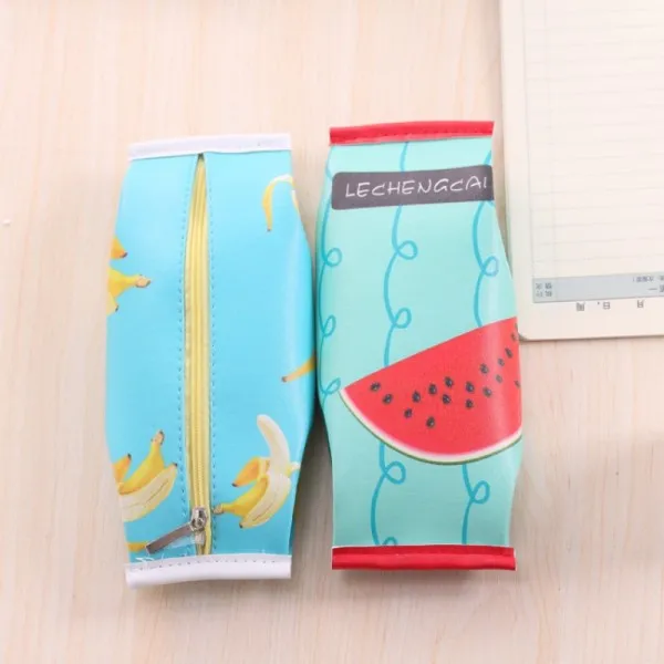 Kawaii Cracker школьный Чехол-Карандаш для девочек с милыми фруктами, искусственная кожа, сумка для ручек, коробка для канцелярских принадлежностей, офисные школьные принадлежности Escolar