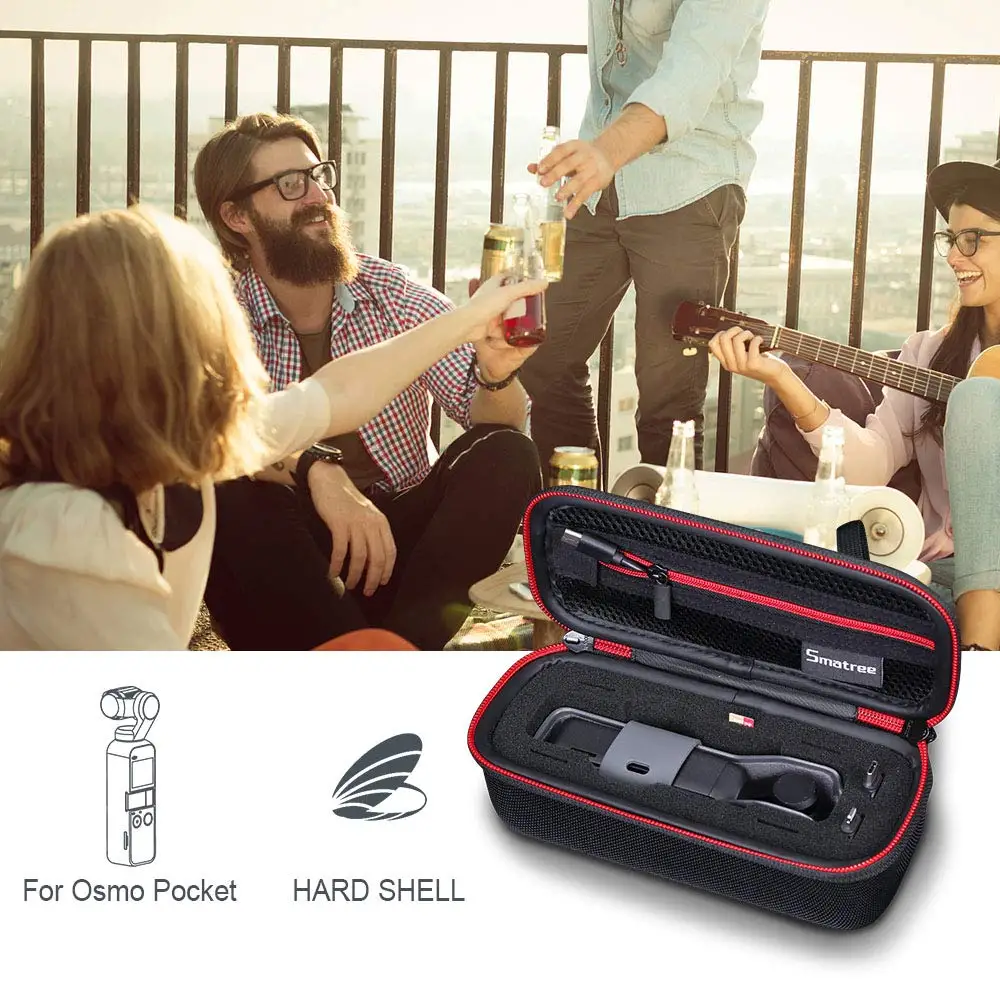 Smatree Портативная сумка для DJI Osmo Pocket, адаптер для смартфона, фильтры для объектива, кабель питания чехол для переноски, жесткая сумка для хранения