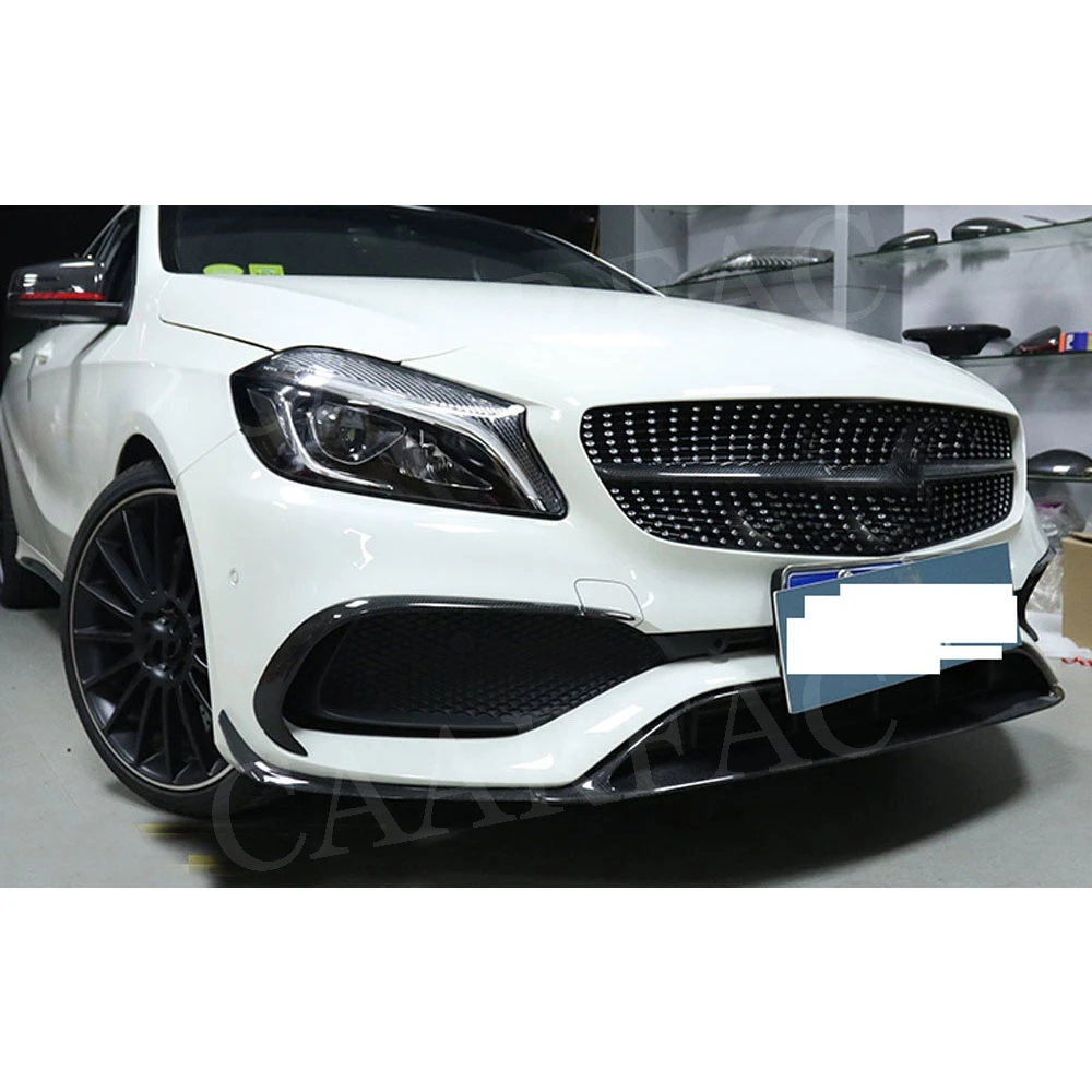 Для W176 передний спойлер для губ, разветвители Canards для Benz A Class A200 A250 A45 AMG-, 8 шт., литье, отделка бампера