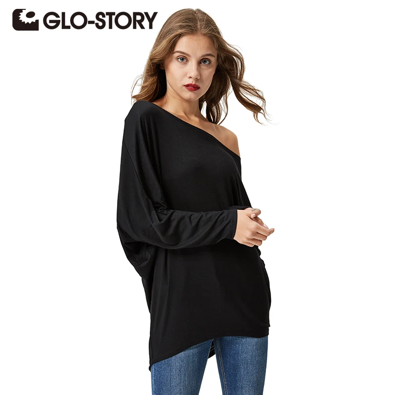 Женская блузка с открытыми плечами GLO STORY 2018 модная повседневная Свободная
