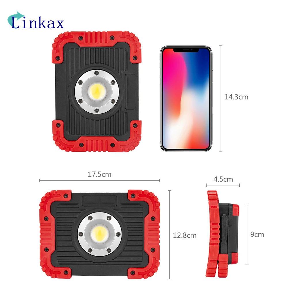 COB LED рабочий свет 10 Вт USB Перезаряжаемый прожектор встроенный аккумулятор