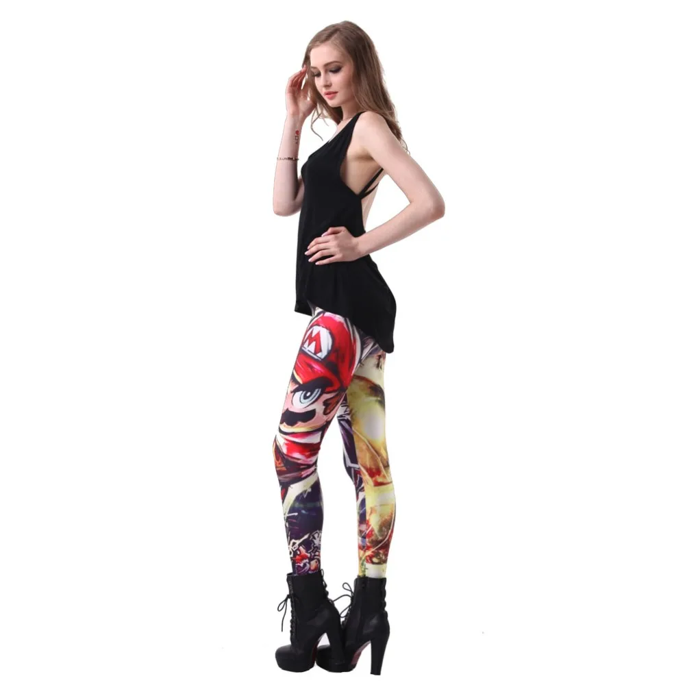 

Elastic Casual Pants 3D Digital Printing Cartoon character Mario Pattern Women Leggings 7 sizes Fitness Clothing Free Shipping