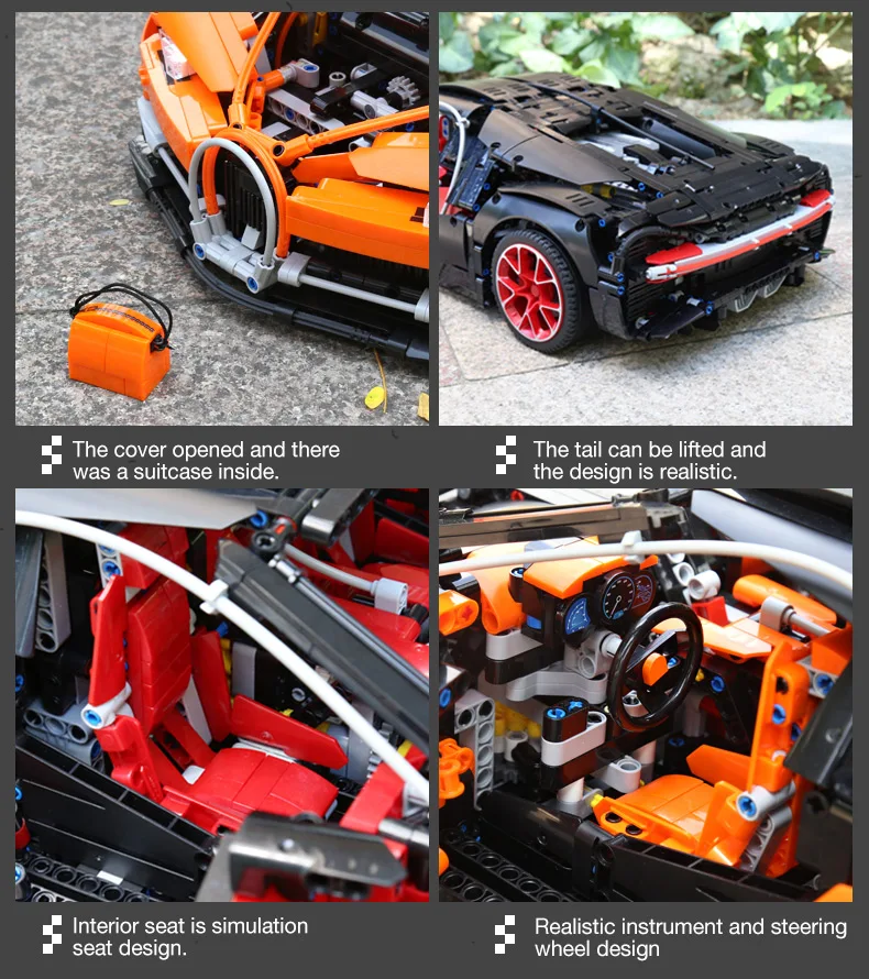 20086 Bugatti чугун гоночный автомобиль наборы совместимы с 42083 строительные блоки технические модельный кирпич автомобиля игрушки для мальчика