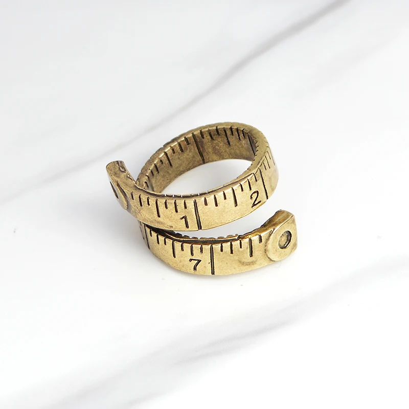 Уникальный дизайн линейка открытие регулируемое кольцо любовь измерение пара