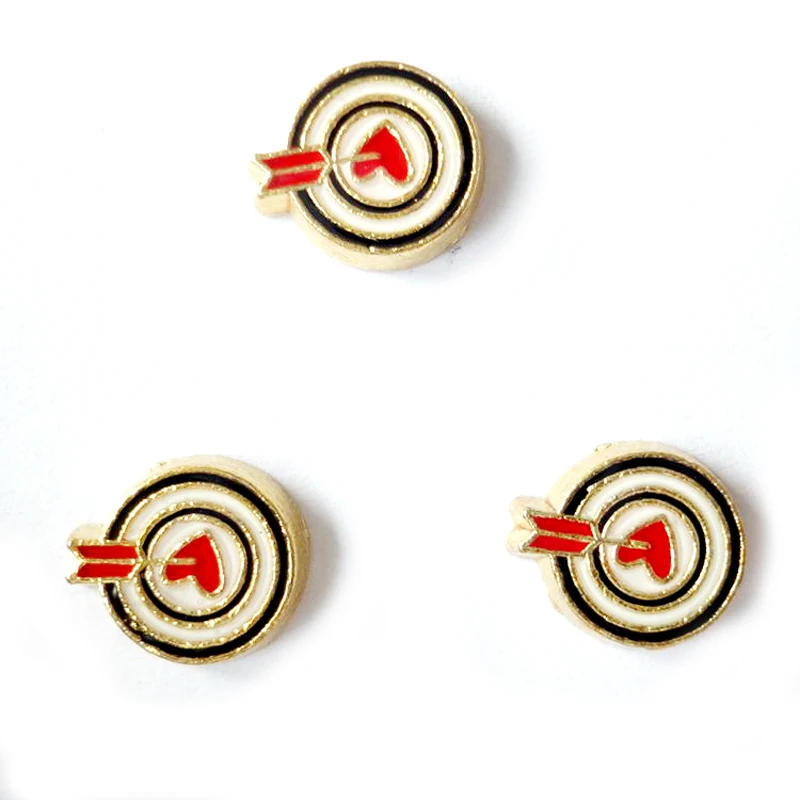 20 шт./лот DIY Мода сплав Эмаль Сердце Дарт подвески для Плавающие Медальоны живой