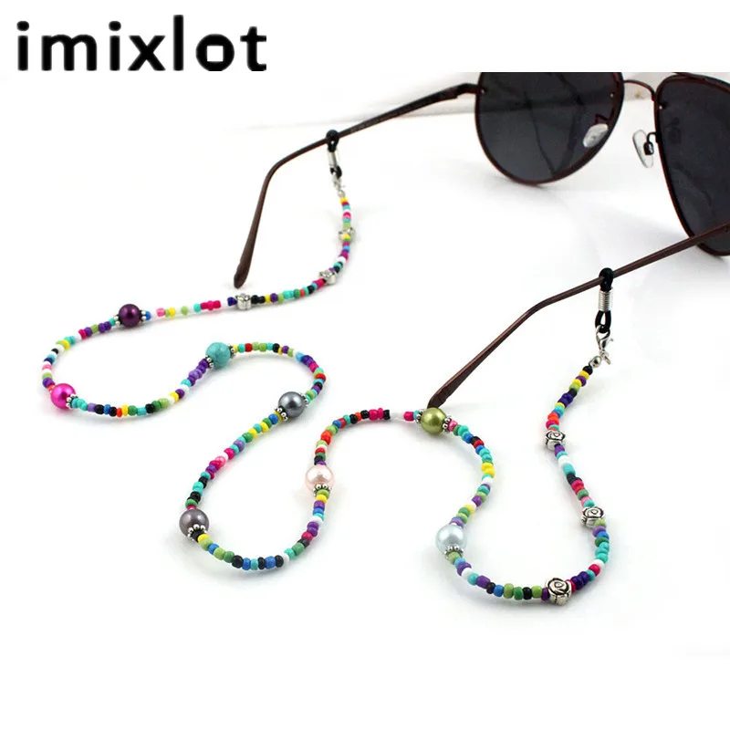 

IMIXLOT Women Fashion Colorful Casual Beaded Eyeglass Eyewears Sunglasses Reading Glasses Chain Cord Holder Neck Strap Rope