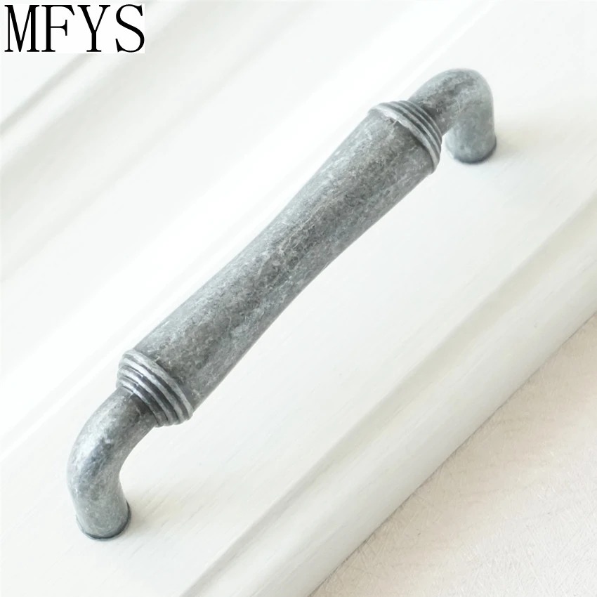 Ручки для дверей шкафов в античном стиле серебристо-черные 3 75/5 дюймов |