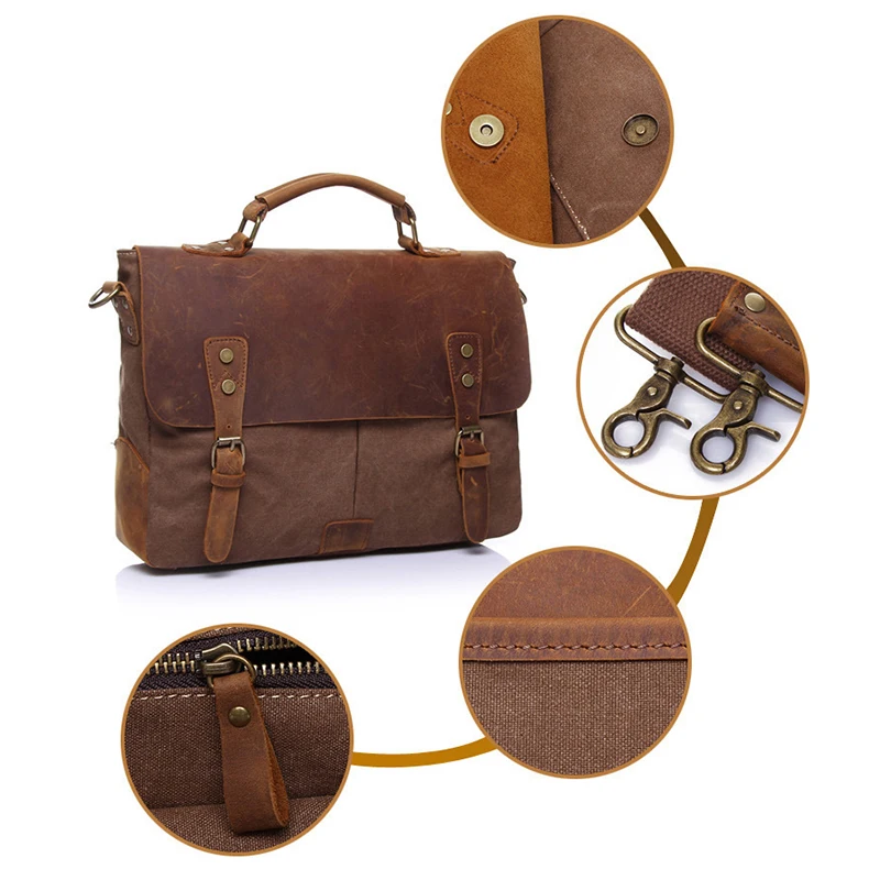 Винтажные сумки-мессенджеры в стиле милитари + кожаные сумки через плечо Crazy Horse