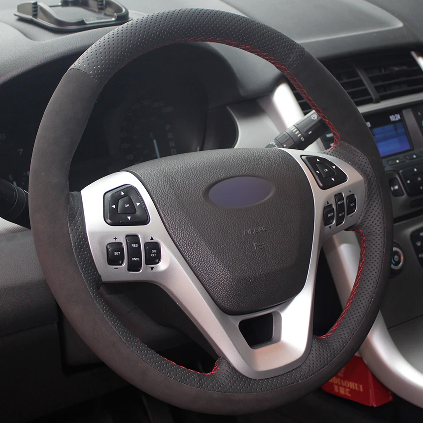 Черная натуральная кожа черная замша искусственная для Ford Explorer 2011-2016 Taurus 2012-2015 Edge