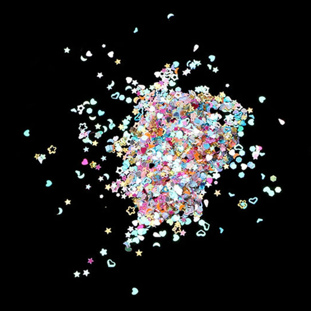 1 Набор для маникюра пайетки поделок перемешанный блеск Сердце Звезда цветок