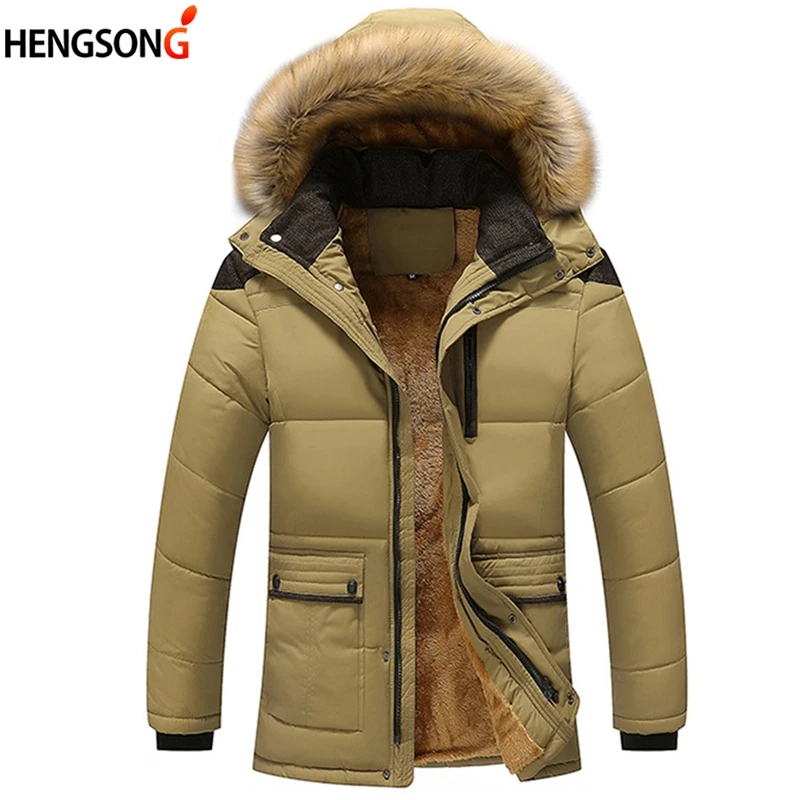 Winter Thick Warm Male Muti Color Patchwork Hooded Stand Collar Coat Jackets Pockets Casual Men Outwear | Мужская одежда