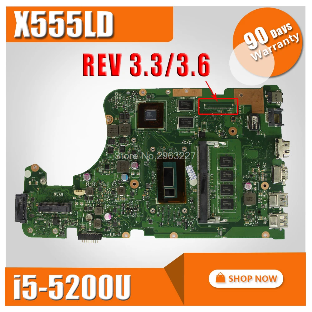 REV 3,3, 3,6 i5-5200U 4 Гб X555LD материнская плата для ноутбука ASUS R556L X555L X555LD X555LDB X555LD материнская плата с тестирование