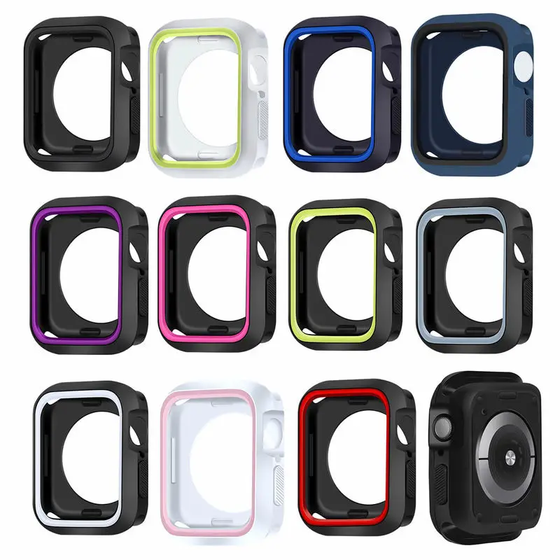 Двухцветный силиконовый чехол для часов Apple Watch 40 мм 44 защитный Iwatch Series 4 TPU |