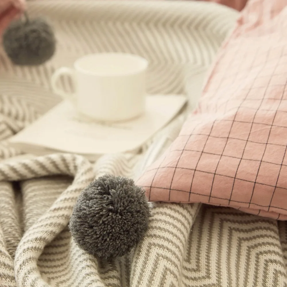 Хлопковый чехол для подушки с вышивкой в скандинавском стиле 1 шт. декоративный