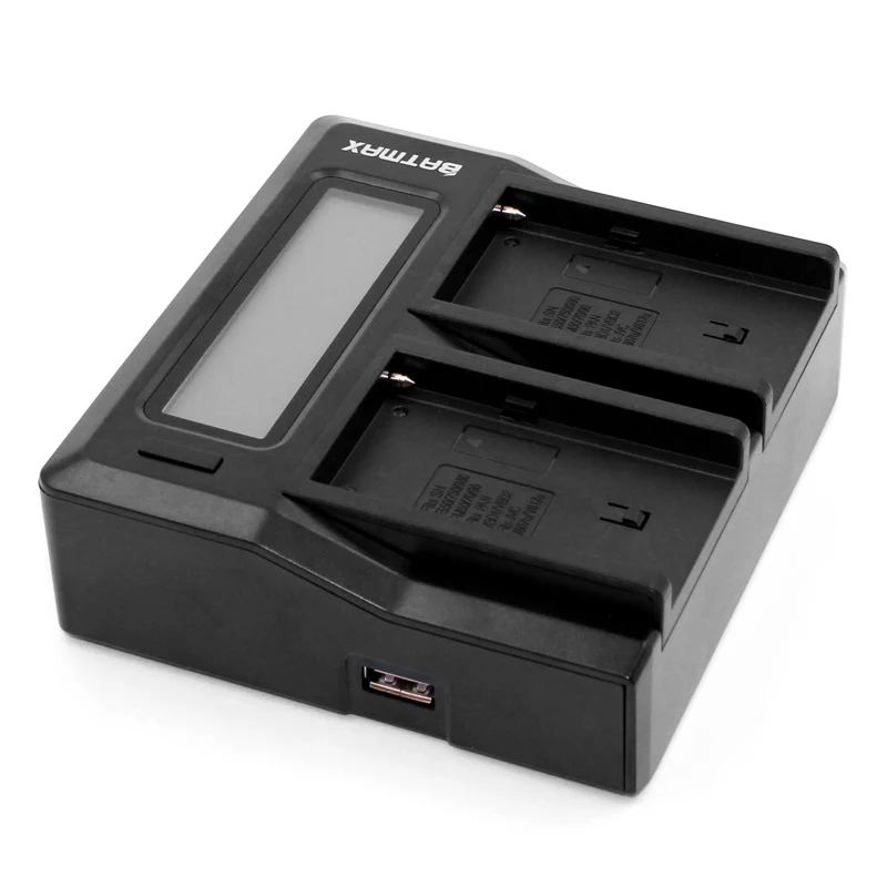 2 шт. высокой емкости 2600 мАч NP-F550 NP F550 камеры аккумуляторы + двойной ЖК-экран