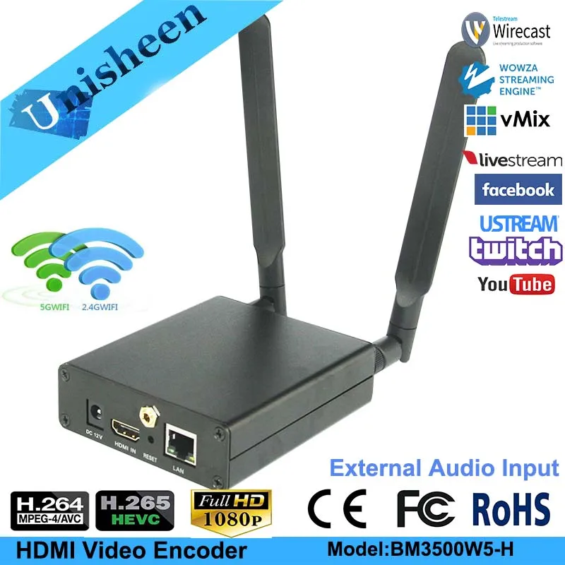 H.265 HEVC H.264 Wifi HDMI видео потоковый кодировщик передатчик Live широковещательный кодер